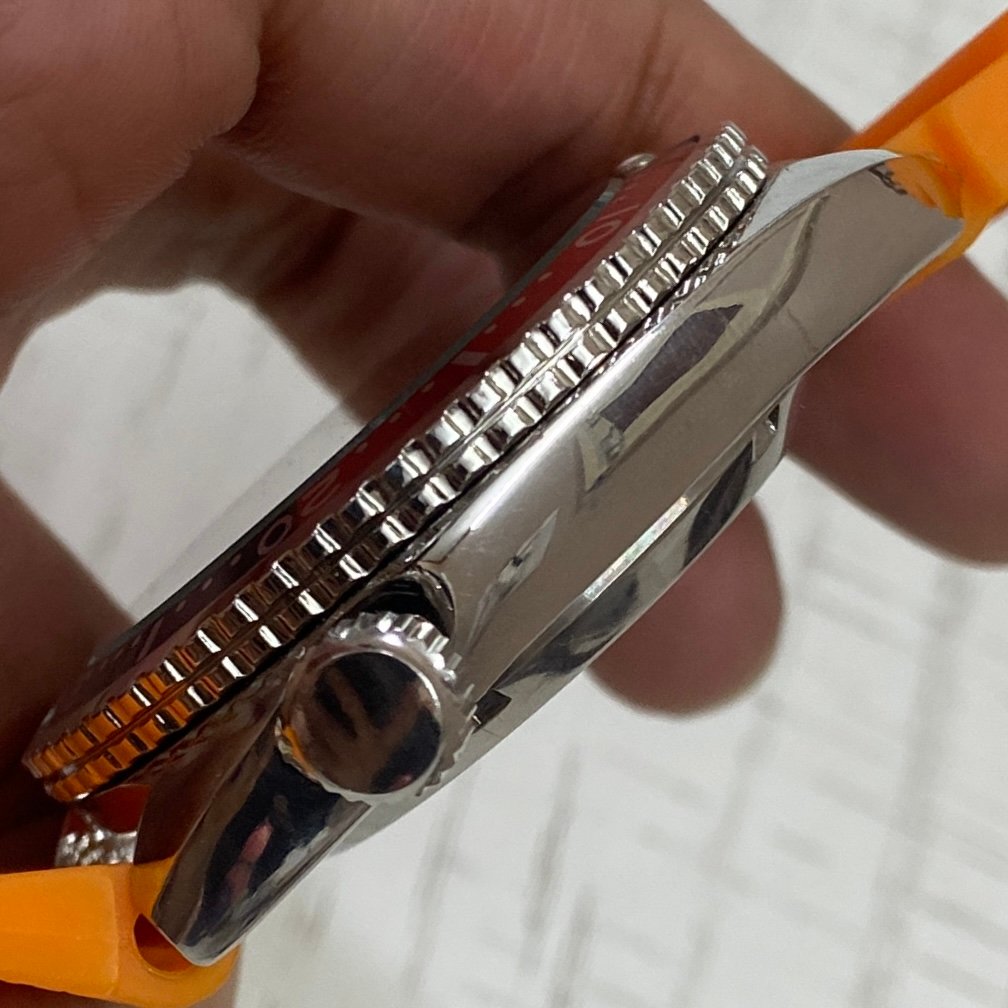 Vintage Seiko Turtle Automatic Orange Face Cal. 6309 Men's Wrist Watch Serviced.