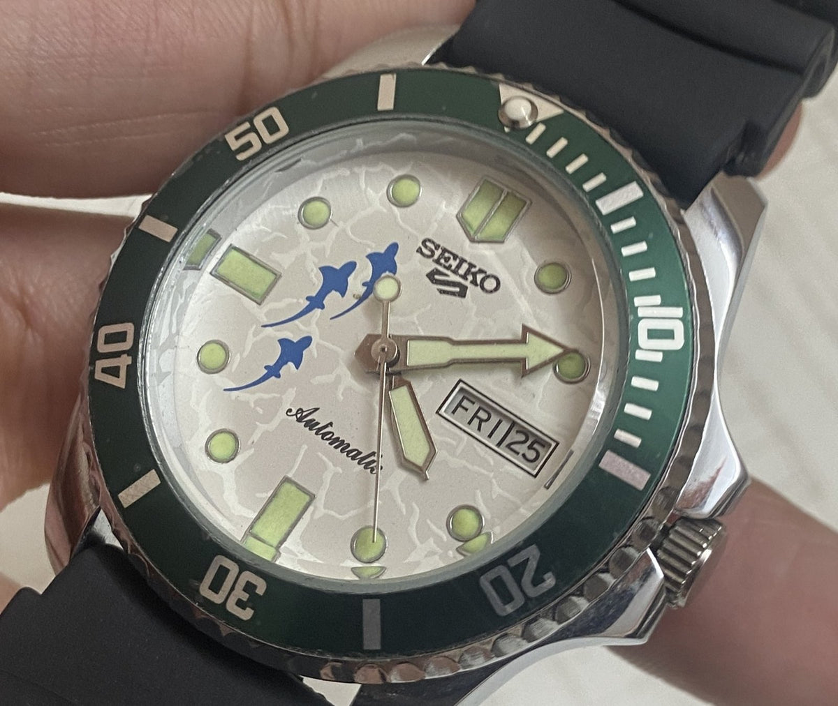 Vintage MOD Seiko Automatic white Face Cal. 6309 Men's Wrist Watch Serviced.