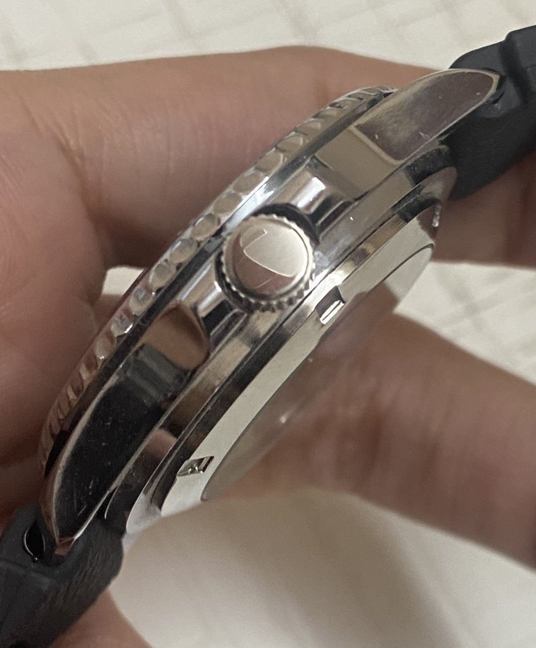 Vintage Seiko Submariner Automatic Black Face Cal. 6349 Men's Wrist Watch Serviced.