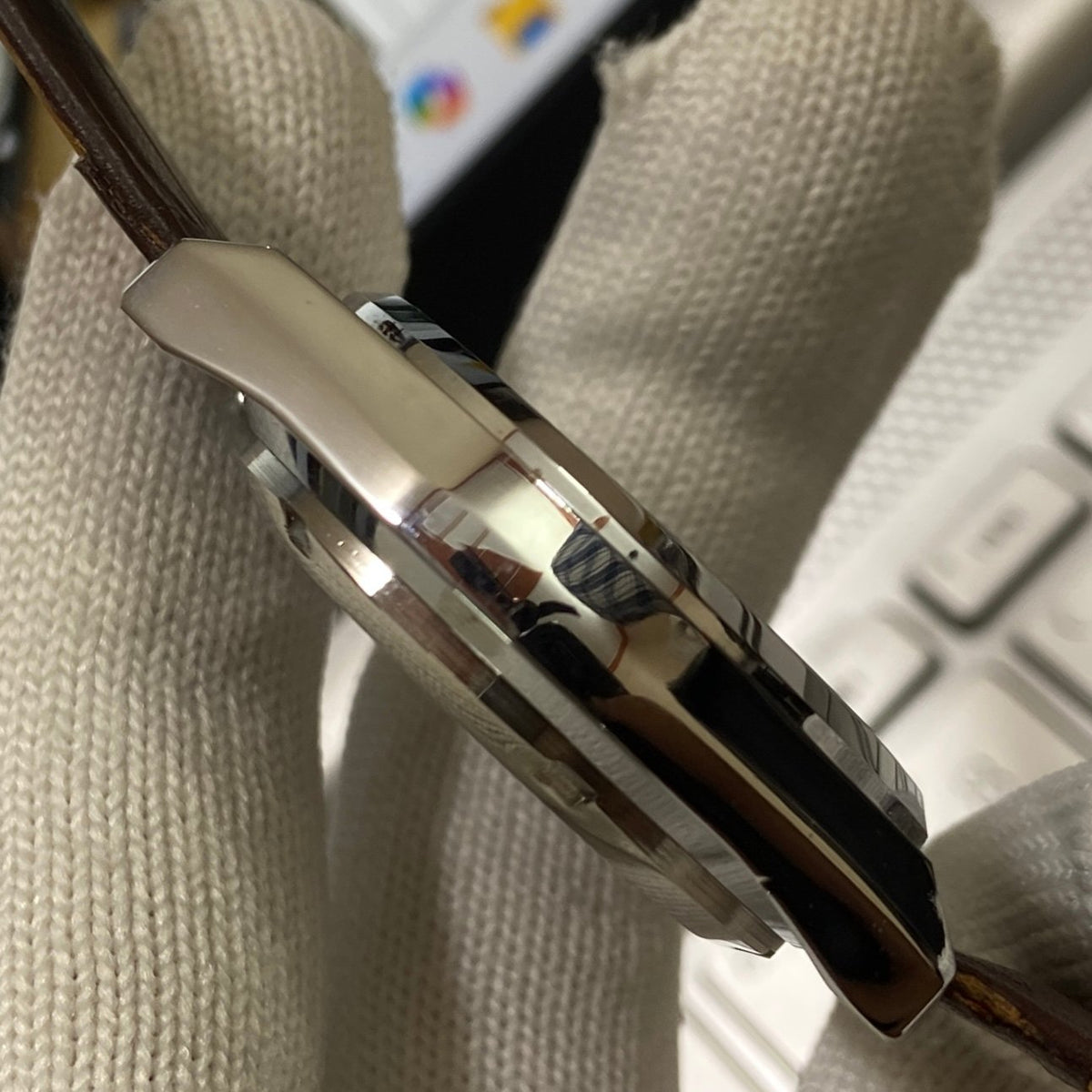 Vintage MOD Seiko 5 Automatic 17Jewels Cal. 6309 Brown Face Brown Band Men's Wrist Watch SB01