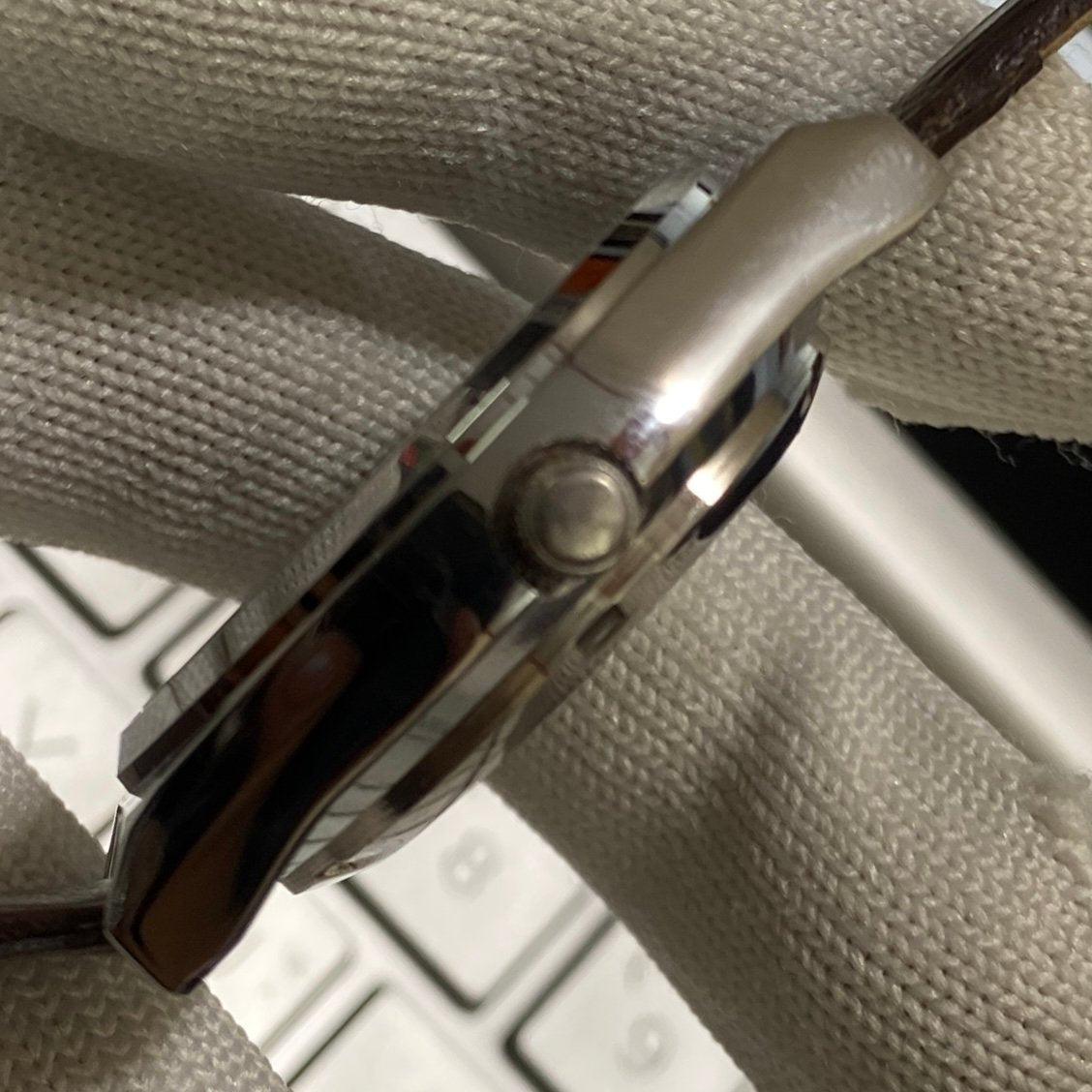 Vintage Seiko 5 Automatic 17Jewels Cal. 6309 Brown Face Brown Band Men's Wrist Watch SB02