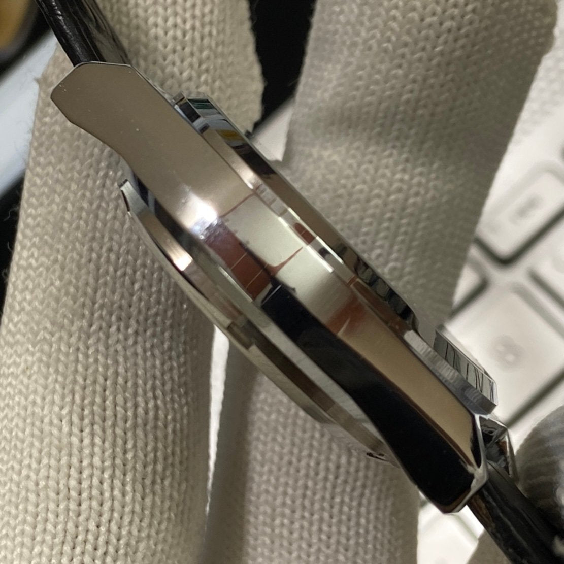 Vintage MOD Seiko 5 Automatic 17Jewels Cal. 6309 Brown Face Black Band Men's Wrist Watch SB03