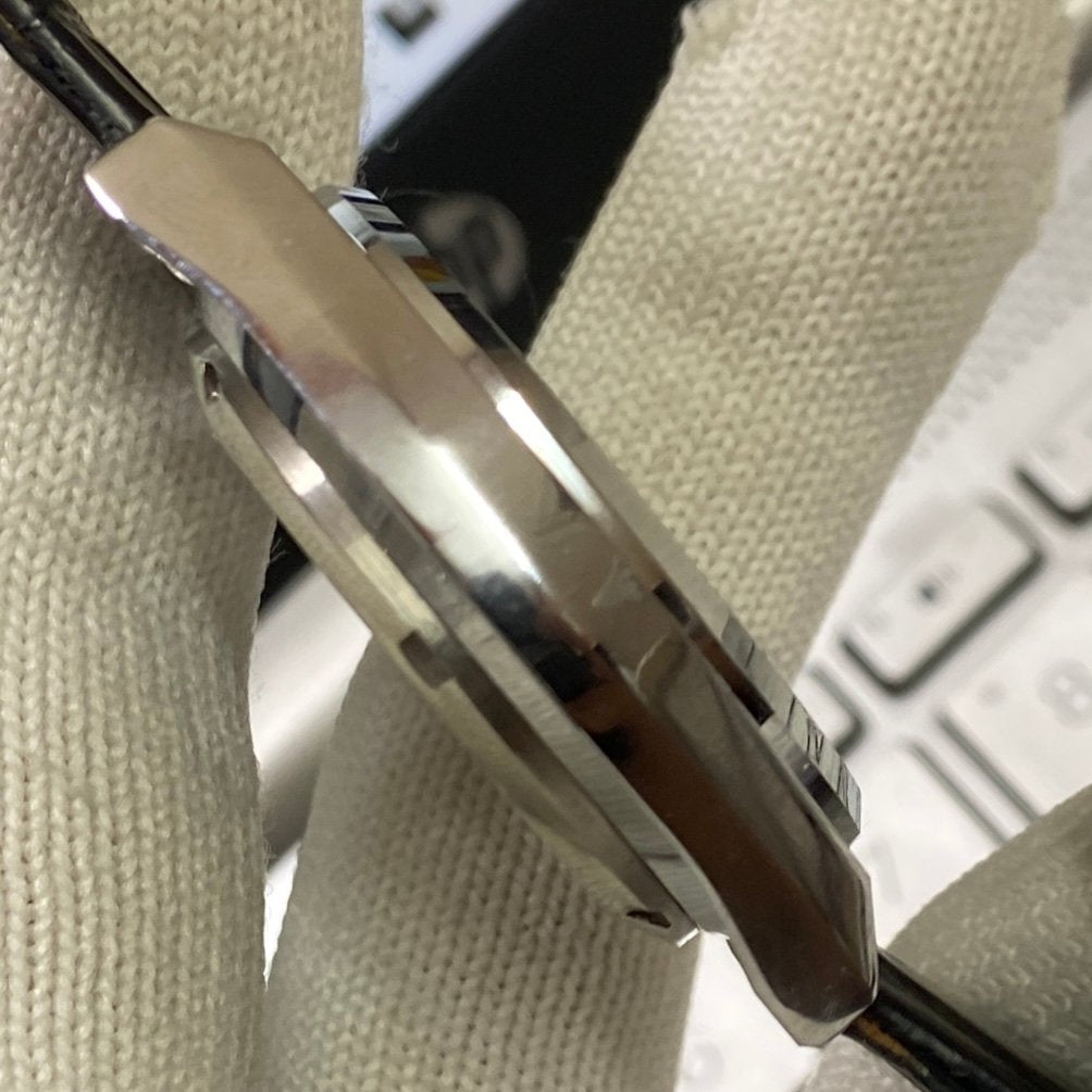Vintage Seiko 5 Automatic17Jewels Cal. 6309 Silver Face Black Band Men's Wrist Watch SB30