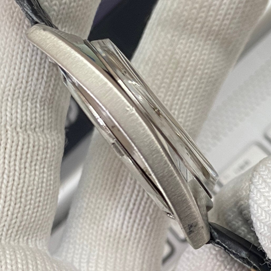 Vintage HMT Kohinoor Hand Winding 17 Jewels White Face Black Band Men's Wrist Watch B53