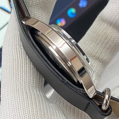Vintage HMT Kohinoor Hand Winding 17 Jewels Silver Face Black Nato Band Men's Wrist Watch B54