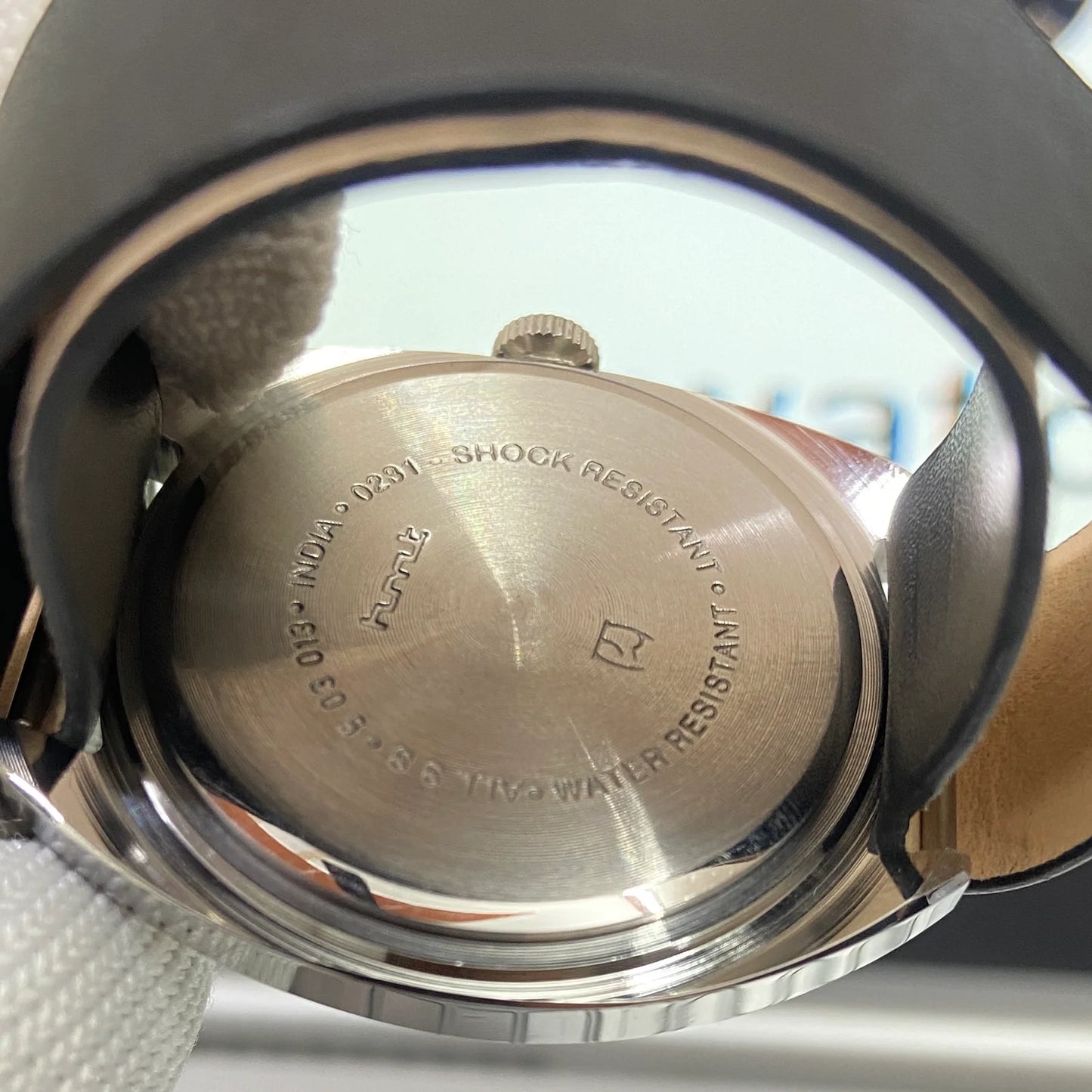 Vintage HMT Kohinoor Hand Winding 17 Jewels Silver Face Black Nato Band Men's Wrist Watch B54