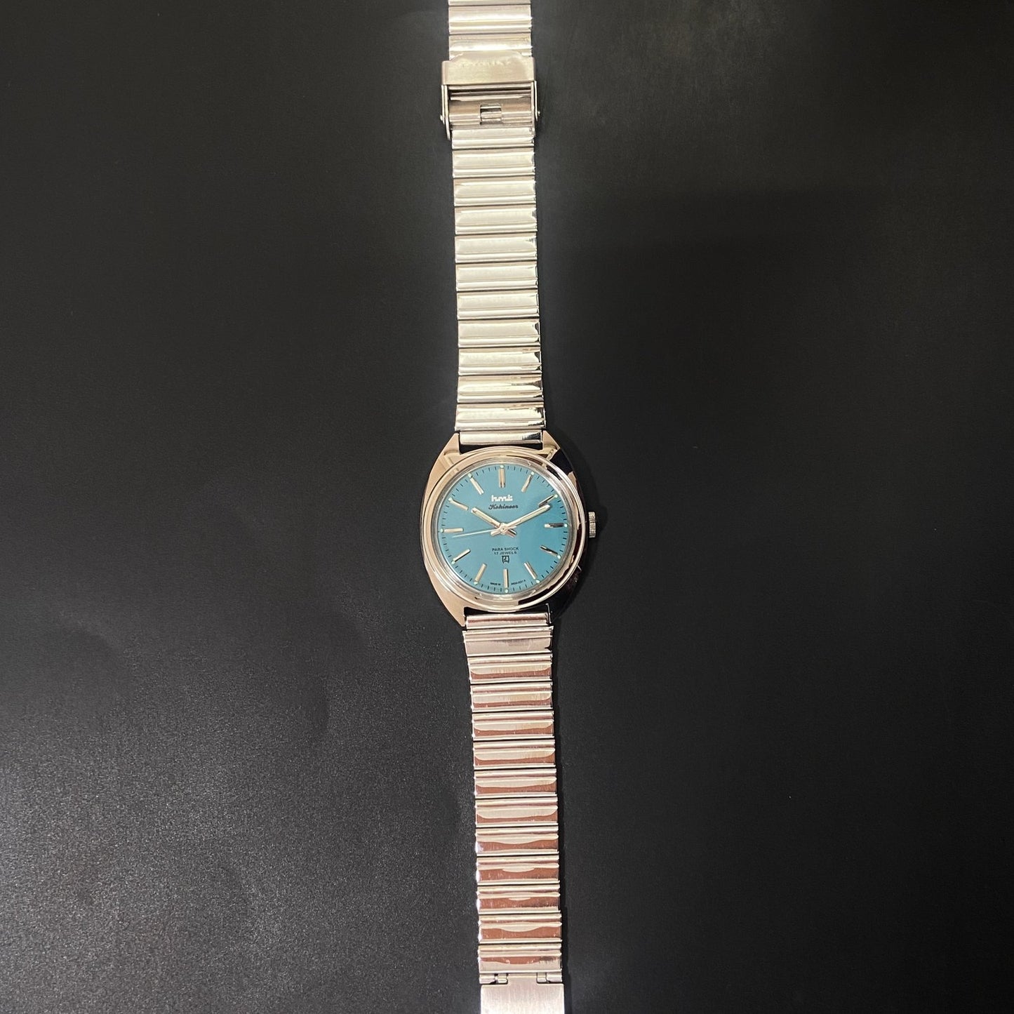 Vintage HMT Kohinoor Hand Winding 17 Jewels Sea Green Face Men's Wrist Watch B71