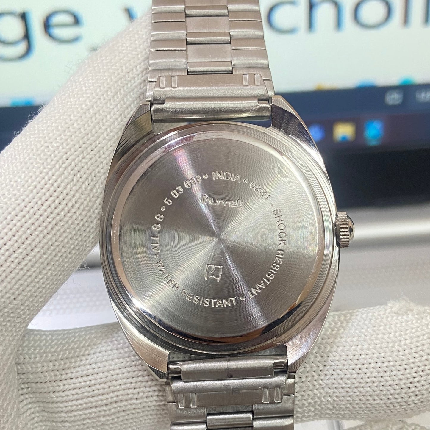 Vintage HMT Kohinoor Hand Winding 17 Jewels Silver Face Men's Wrist Watch B72