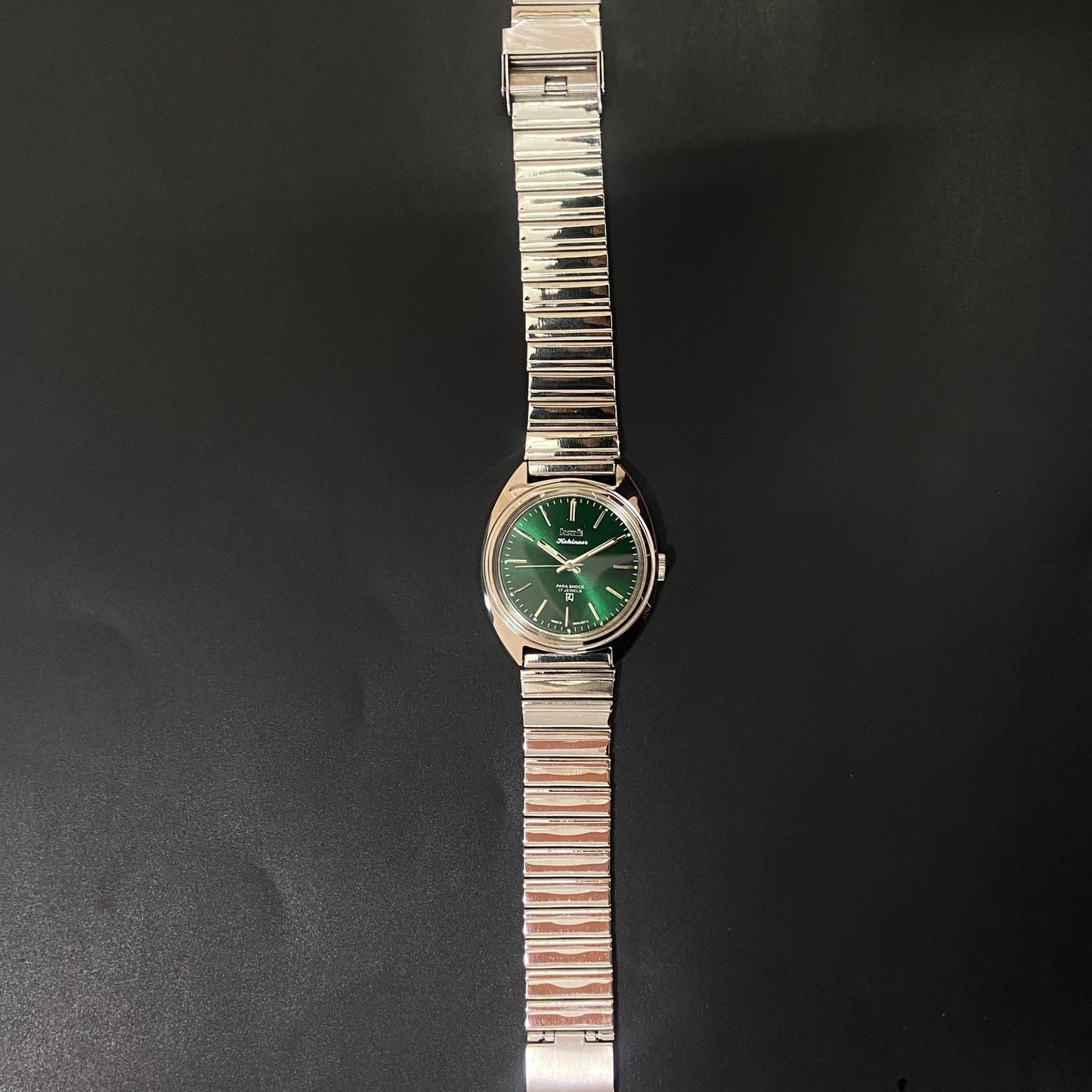 Vintage HMT Kohinoor Hand Winding 17 Jewels Green Face Men's Wrist Watch B73