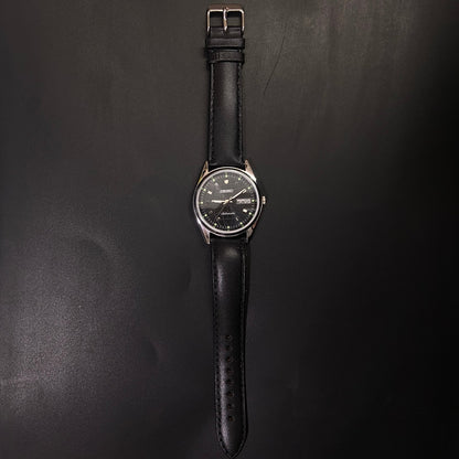 Vintage Seiko 5 Automatic 17 Jewels Cal. 6309 Black Face Black Band B78