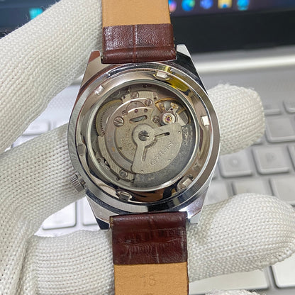 Vintage Seiko 5 Automatic 17 Jewels Cal. 6309 Golden Face Brown Band B80
