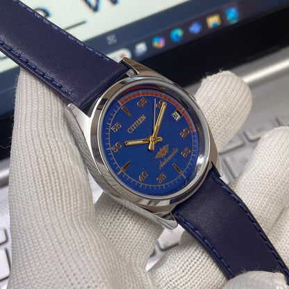 Vintage Citizen Automatic 21 Jewels Blue Face Blue Band B86