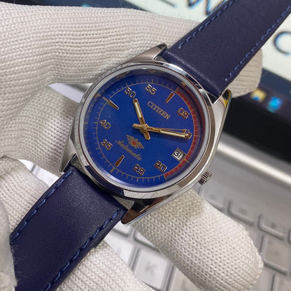 Vintage Citizen Automatic 21 Jewels Blue Face Blue Band B86