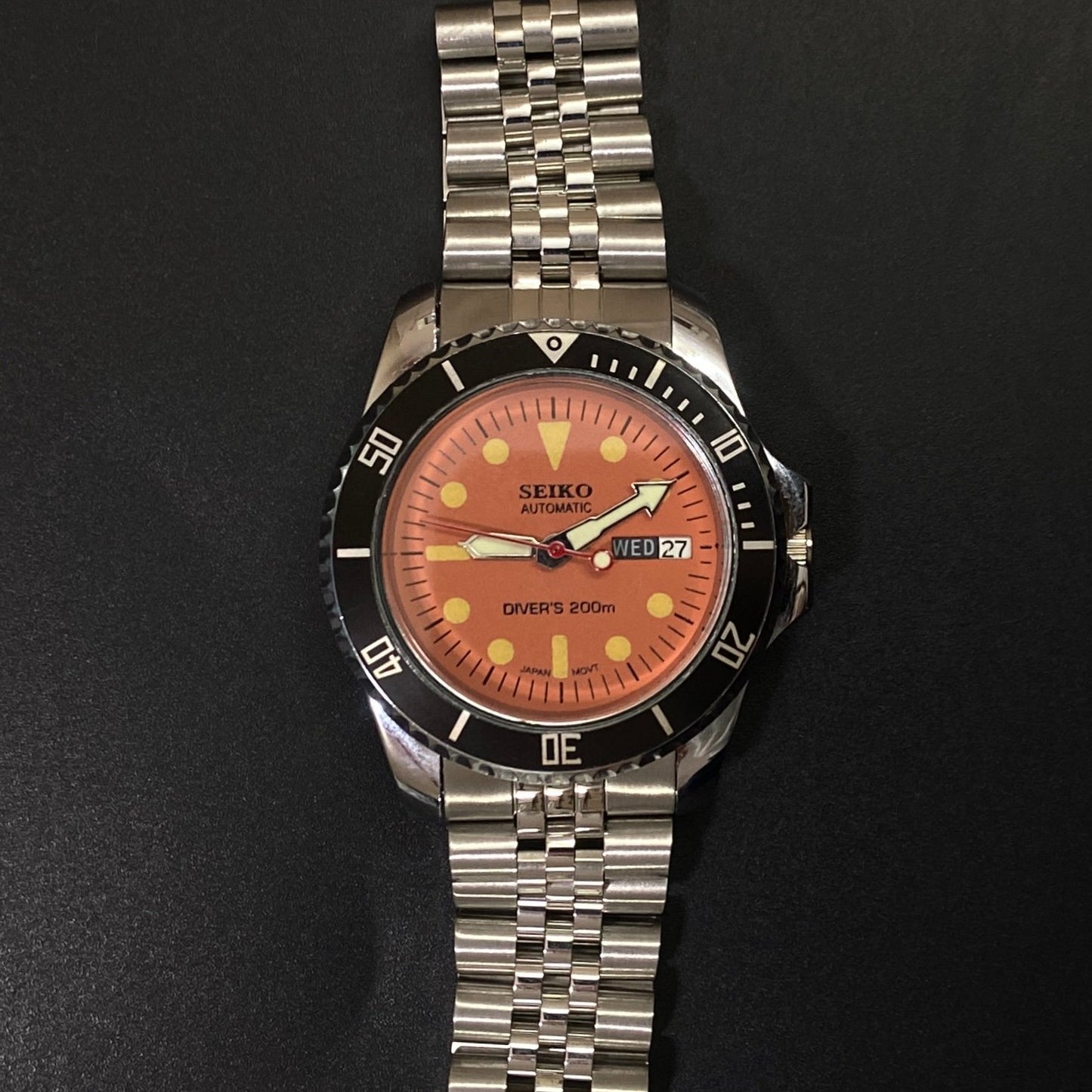 Vintage Seiko Diver Automatic Cal. 6309 17 Jewels Orange Face Black Rotating Bezel Men's Wrist Watch C08