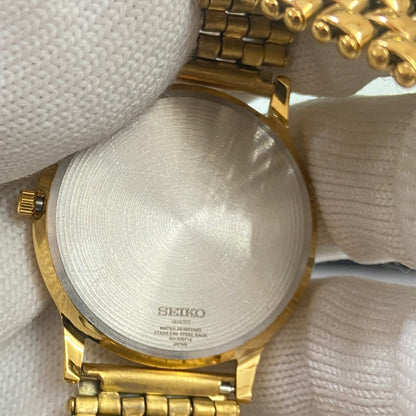Vintage Seiko Slim Quartz Golden Face Golden Looser Chain Not Adjustable Men's Wrist Watch C23
