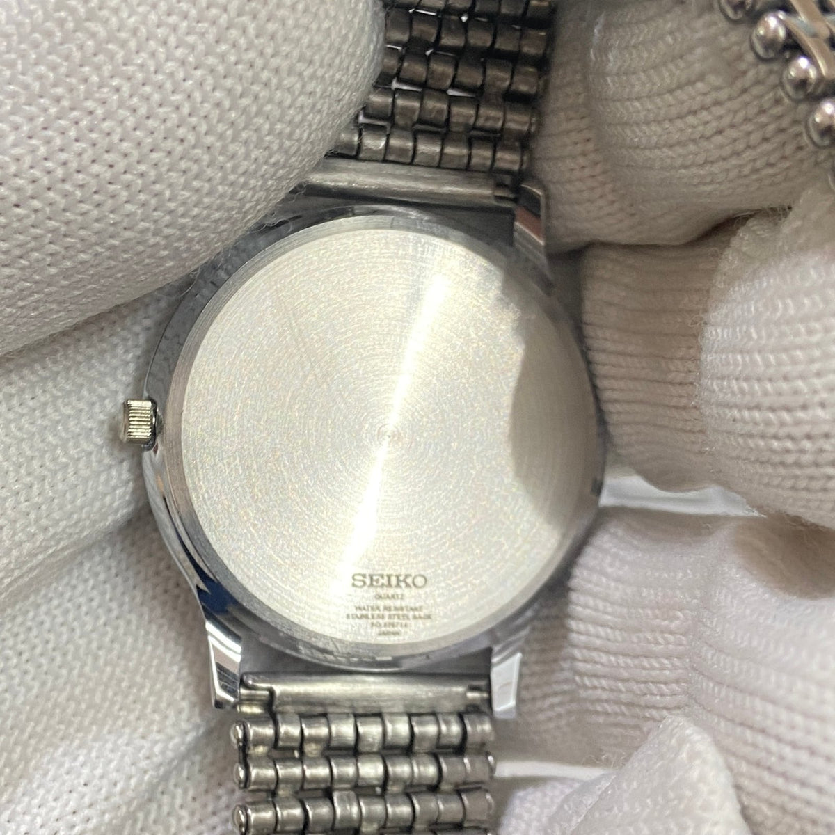 MOD Seiko Slim Quartz Green Face Silver Looser Chain Not Adjustable Men's Wrist Watch C26