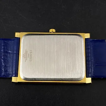Seiko Slim Rectangular Quartz Blue Face Blue Band Men's Wrist watch C48