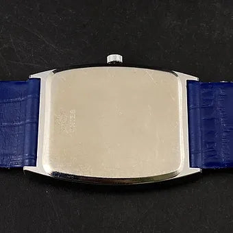 Seiko Slim Barrel Quartz Blue Face Blue Band Men's Wrist Watch C89