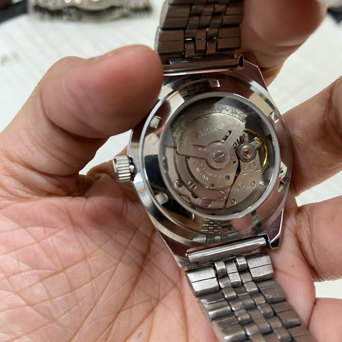 Vintage MOD Seiko 5 Automatic 17Jewels Cal. 6309 Black Face Men's Wrist Watch D94
