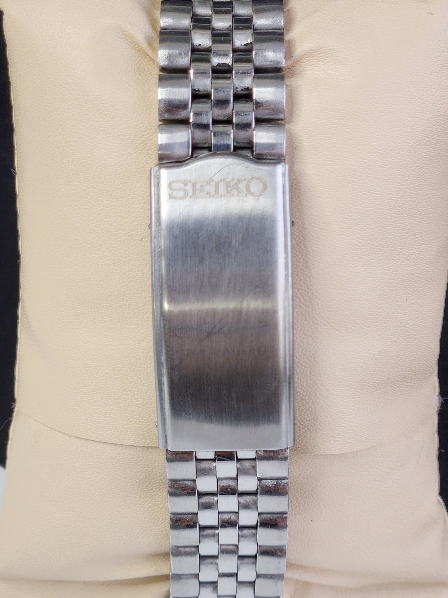 Vintage Mod Seiko 5 Automatic 6309A 17 Jewels Japan Men's Day-Date Blue Face Wrist Watch E13
