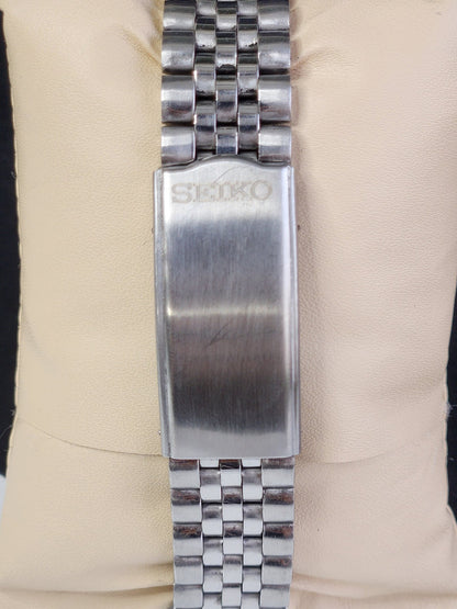 Vintage Mod Seiko 5 Automatic 6309A 17 Jewels Japan Men's Day-Date Blue Face Wrist Watch E13