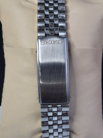 Vintage Mod Seiko 5 Automatic 6309A 17 Jewels Japan Men's Day-Date Black Face Wrist Watch E18