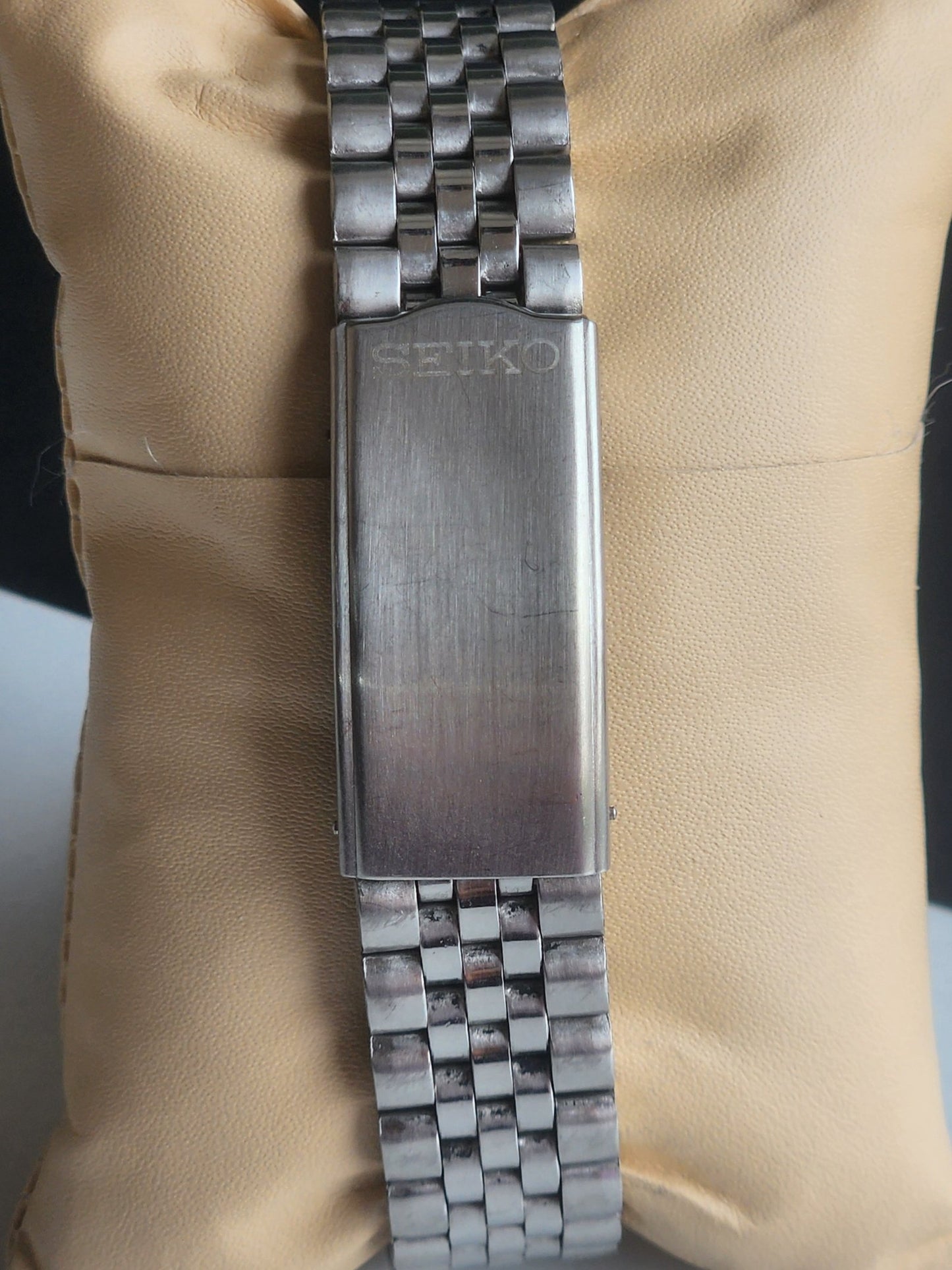 Vintage Mod Seiko 5 Automatic 6309A 17 Jewels Japan Men's Day-Date Black Face Wrist Watch E20