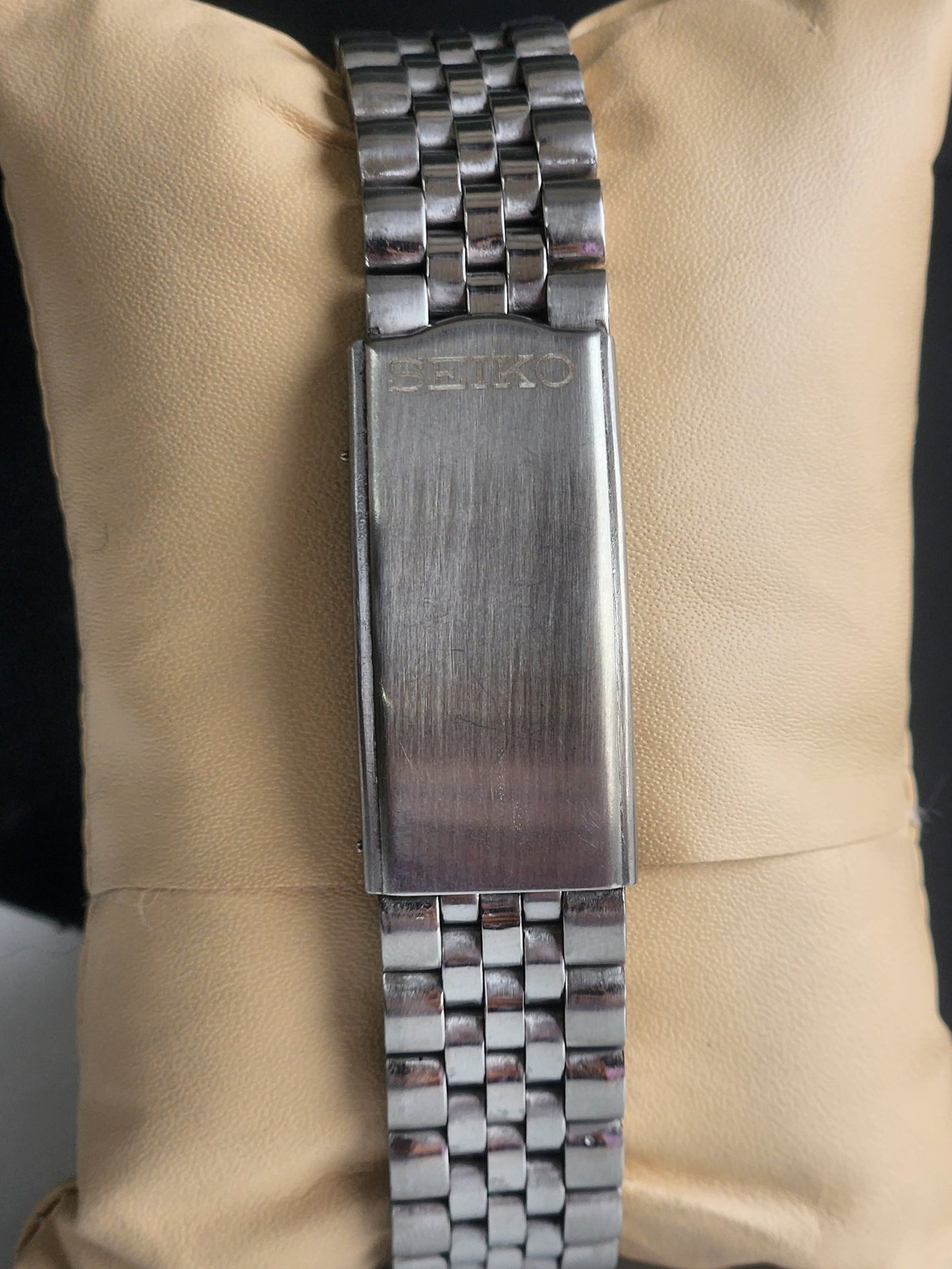 Vintage Mod Seiko 5 Automatic 6309A 17 Jewels Japan Men's Day-Date Black Face Wrist Watch E21