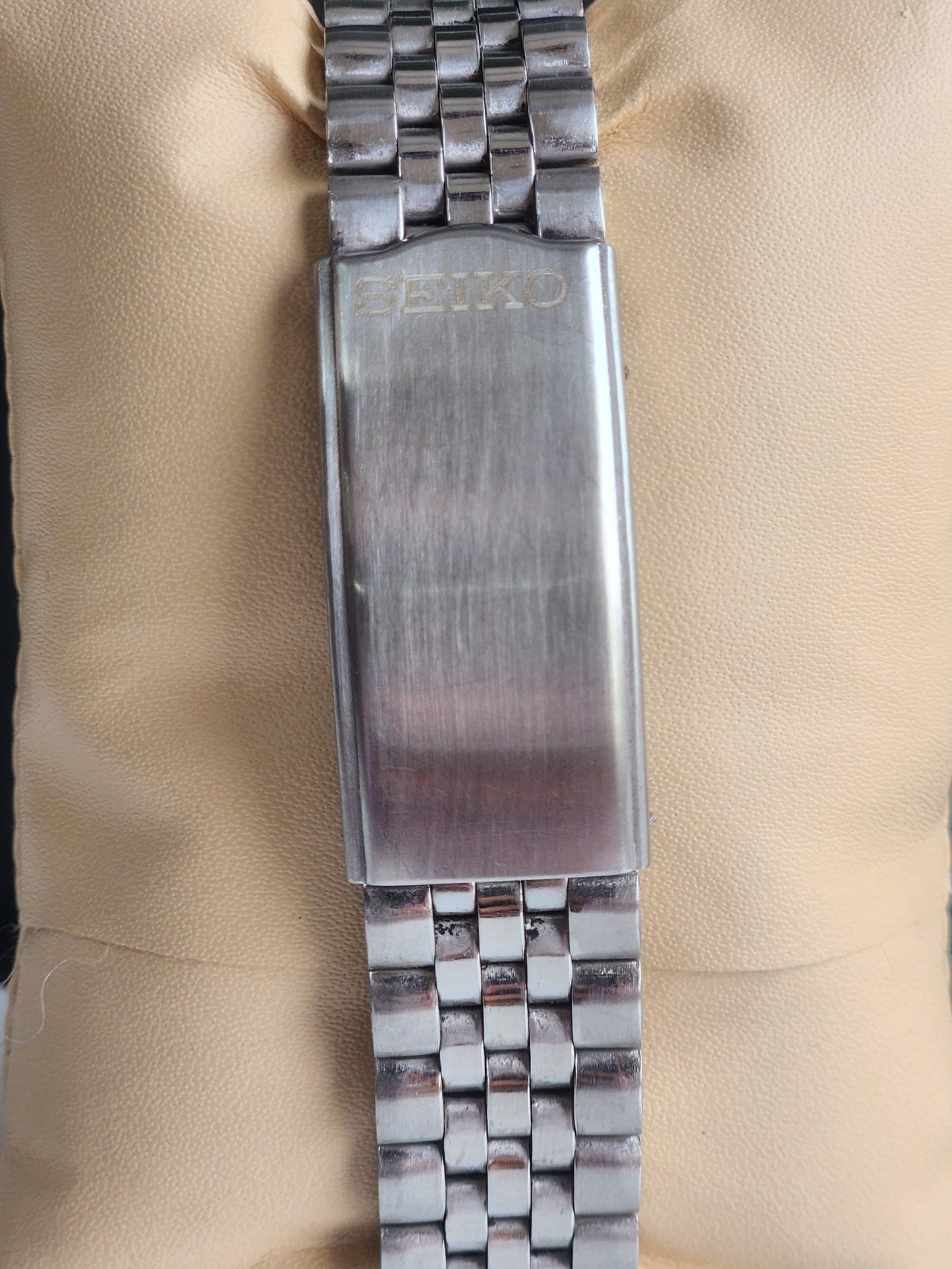 Vintage Mod Seiko 5 Automatic 6309A 17 Jewels Japan Men's Day-Date Green Face Wrist Watch E22