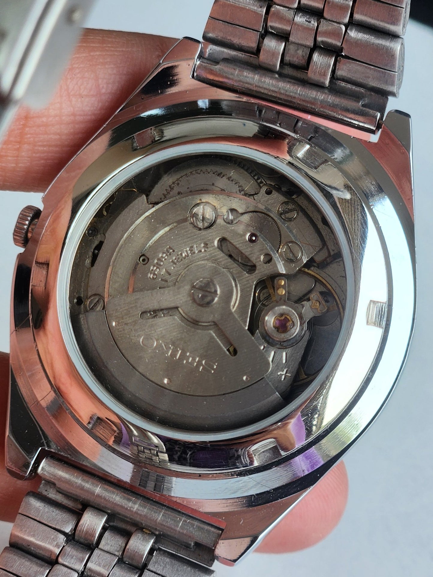 Vintage Mod Seiko 5 Automatic 6309A 17 Jewels Japan Men's Day-Date Brown Face Wrist Watch E23