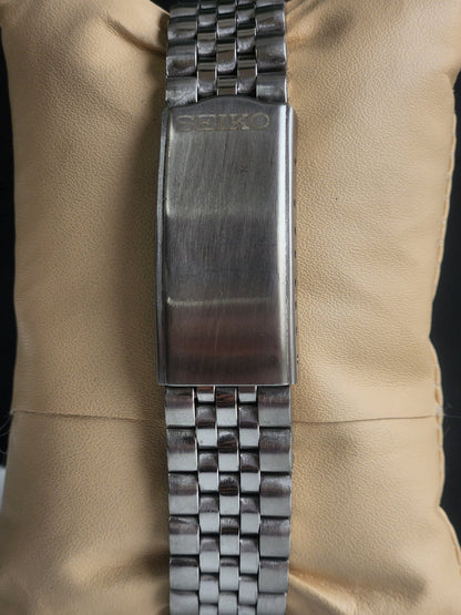 Vintage Mod Seiko 5 Automatic 6309A 17 Jewels Japan Men's Day-Date White Face Wrist Watch E25