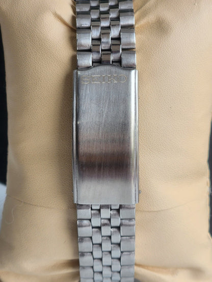 Vintage Mod Seiko 5 Automatic 6309A 17 Jewels Japan Men's Day-Date White Face Wrist Watch E27