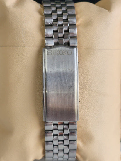 Vintage Mod Seiko 5 Automatic Arabic Green Face 6309A 17 Jewels Japan Men's Day-Date Wrist Watch E35