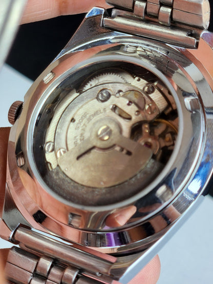 Vintage Mod Seiko 5 Automatic Black Face 6309A 17 Jewels Japan Men's Date Wrist Watch E37