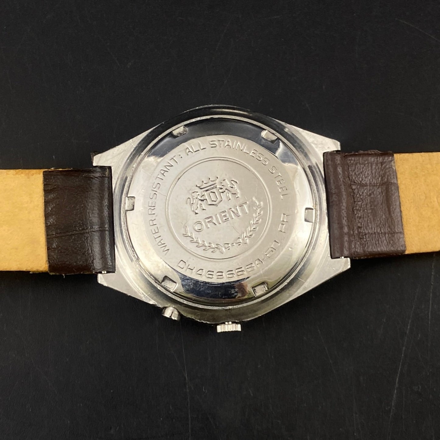 Vintage Orient Black Face Automatic 21 Jewels Men,s Wrist Watch