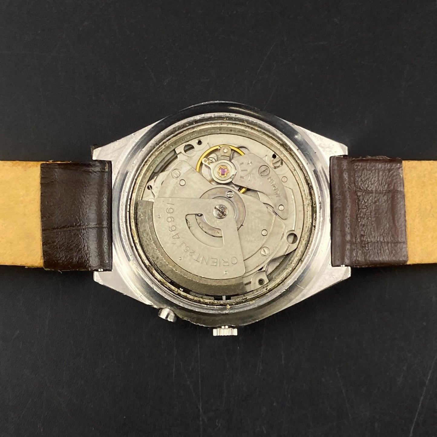 Vintage Orient Black Face Automatic 21 Jewels Men,s Wrist Watch